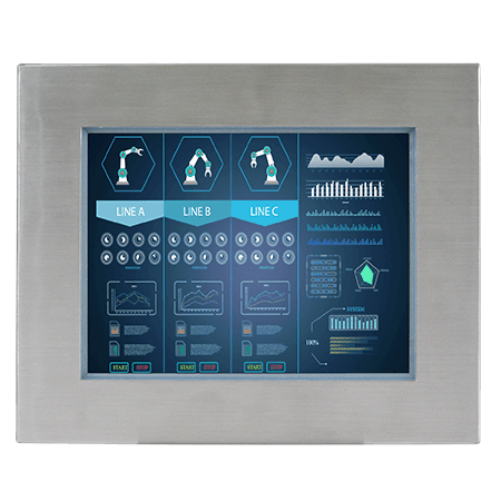 R10L100-65T2 | Pantalla de chasis resistivo de acero inoxidable IP65 de 10,4 pulgadas | Winmate