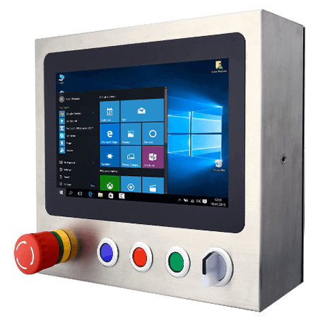 Serie B Inoxidable IP65 con Botones Pulsadores W10IE3S-SPH2-B | Winmate
